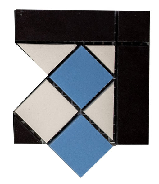 Fort Myers Ocean Blue Victorian Style Matt Porcelain Corner Floor Tile 93x93mm