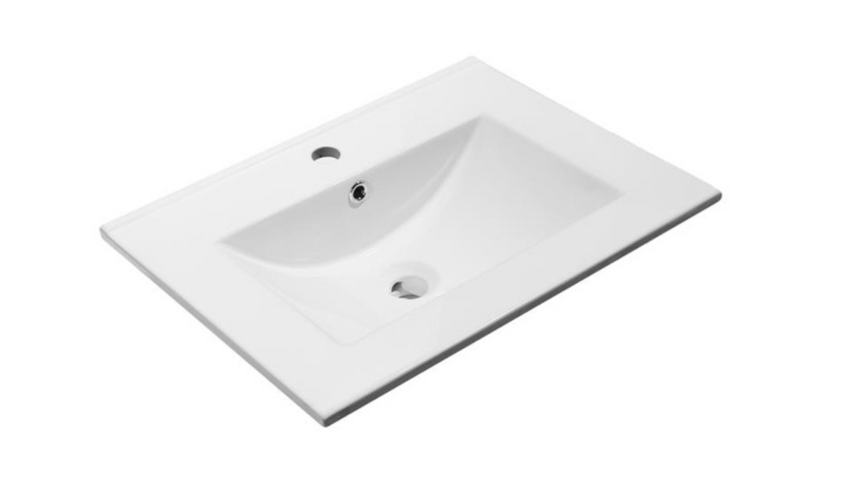 Kartell K-VIT City 600mm Floor Standing Unit & Ceramic Basin - White Gloss (FUR709CI-FUR057PU)