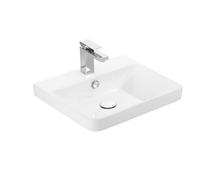 Kartell K-VIT Options 24 500mm 2 Drawer Floor Standing Unit & Ceramic Basin -White Gloss & Matt Cool Grey (OPT500DR-WT FUR148ME)(OPT500DR-CG FUR148ME)