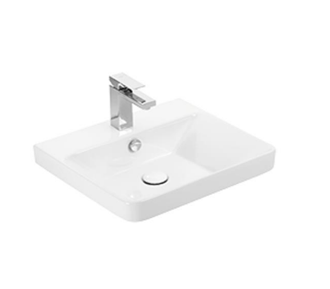 Kartell K-VIT Options 24 600mm 2 Door Floor Standing Unit & Ceramic Basin -White Gloss & Matt Cool Grey (OPT600DO-WT FUR149ME)(OPT600DO-CG FUR149ME)