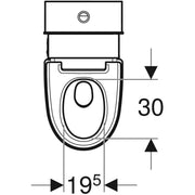 Geberit AquaClean Mera Care floor standing shower toilet top view drawing