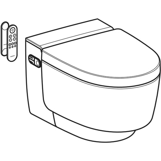 Geberit AquaClean Mera Comfort wall hung shower toilet perspective drawing