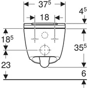 Geberit AquaClean Sela wall hung shower toilet front view drawing