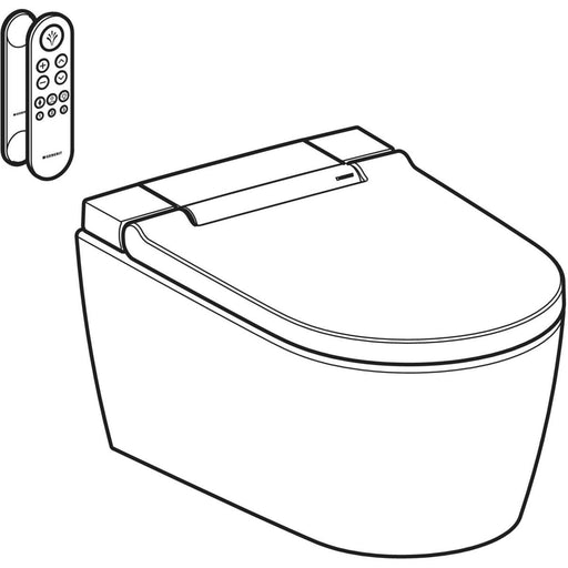 Geberit AquaClean Sela wall hung shower toilet perspective drawing
