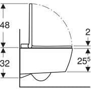 Geberit AquaClean Sela wall hung shower toilet side view drawing