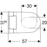 Geberit AquaClean Sela wall hung shower toilet top view drawing
