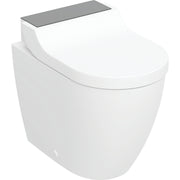 Geberit AquaClean Tuma Comfort back to wall shower toilet in black glass