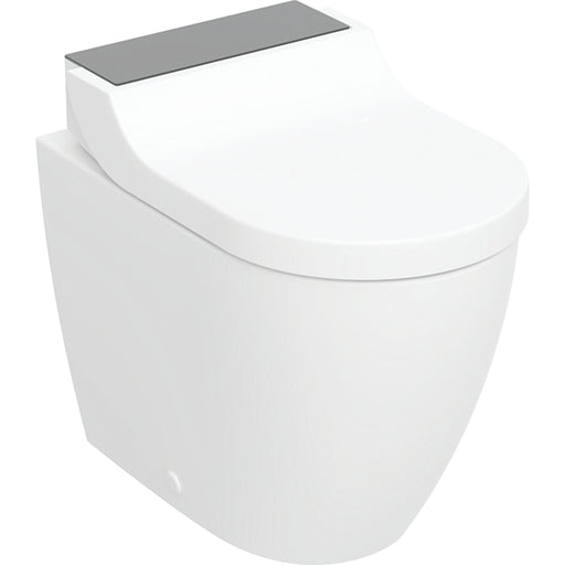 Geberit AquaClean Tuma Comfort back to wall shower toilet in black glass