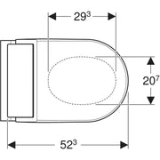Geberit AquaClean Tuma Comfort back to wall shower toilet top view drawing