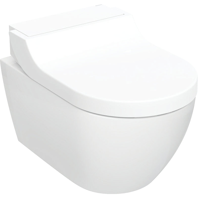 Geberit AquaClean Tuma Comfort wall hung shower toilet in white glass