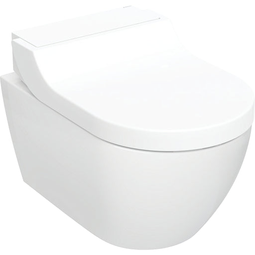 Geberit AquaClean Tuma Comfort wall hung shower toilet in white glass