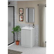Gloucester Floor Standing 500mm 2 Door Basin Unit Pearl Grey - view 2