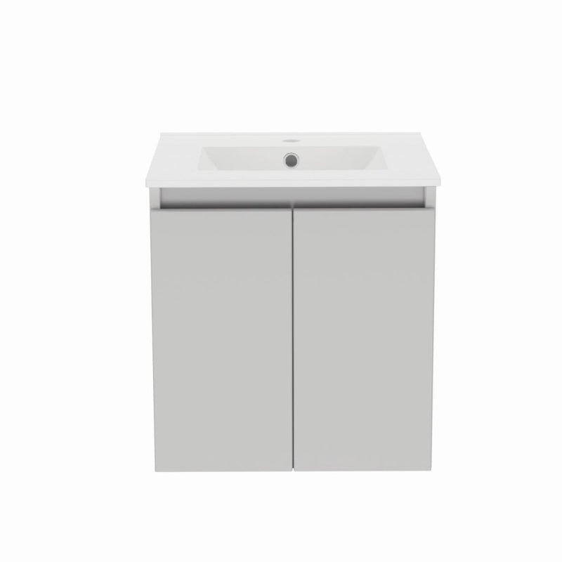 Gloucester Wall Hung 500mm 2 Door Basin Unit Pearl Grey