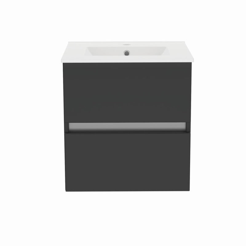 Gloucester Wall Hung 500mm 2 Drawer Basin Unit Grey Mist