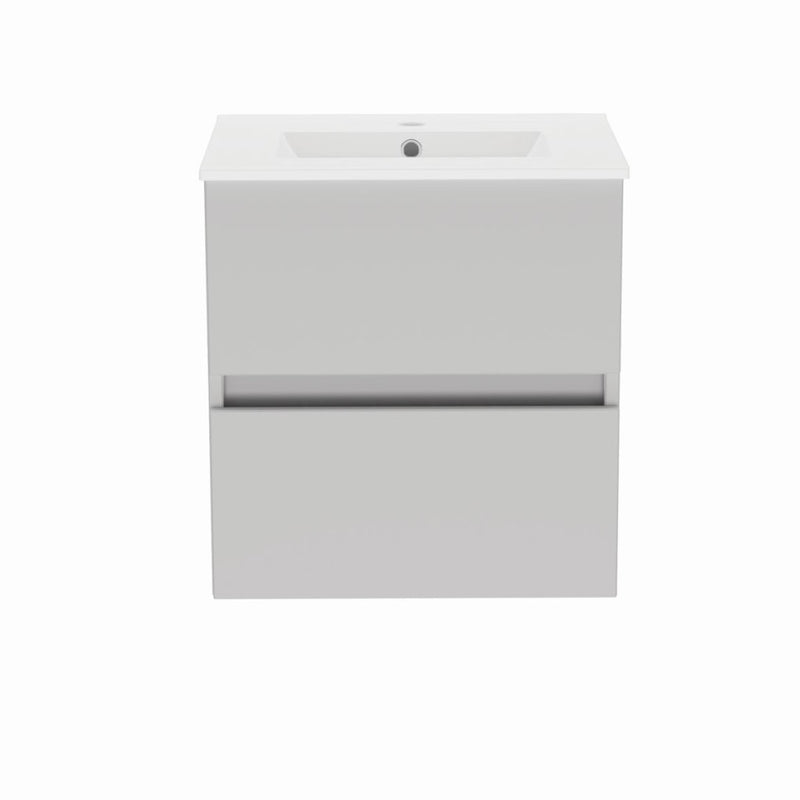 Gloucester Wall Hung 500mm 2 Drawer Basin Unit Pearl Grey