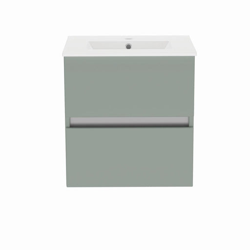 Gloucester Wall Hung 500mm 2 Drawer Basin Unit Sage Green