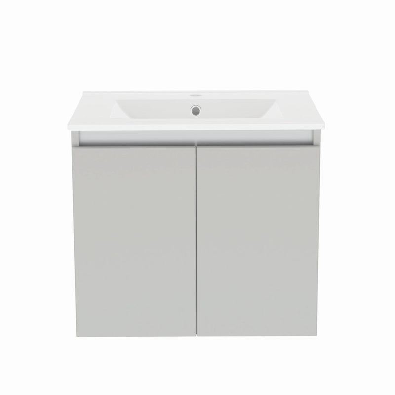 Gloucester Wall Hung 600mm 2 Door Basin Unit Pearl Grey