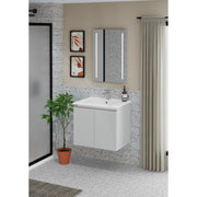 Gloucester Wall Hung 600mm 2 Door Basin Unit Pearl Grey - view 2