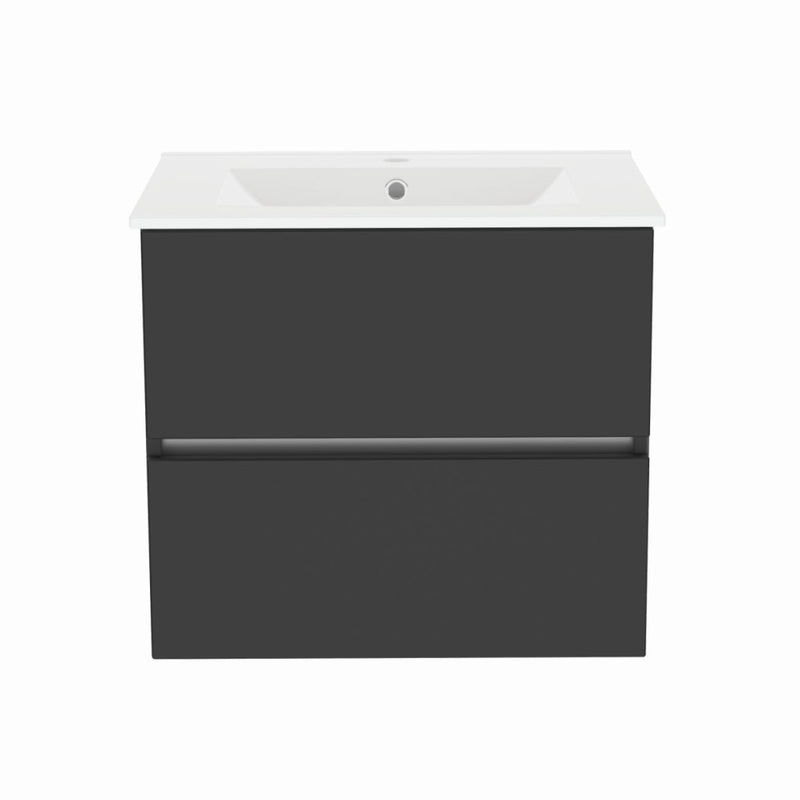 Gloucester Wall Hung 600mm 2 Drawer Basin Unit Grey Mist