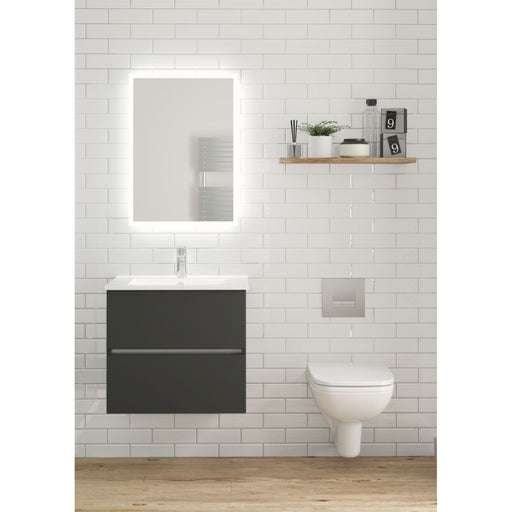 Gloucester Wall Hung 600mm 2 Drawer Basin Unit Grey Mist - view 2
