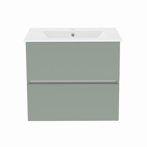 Gloucester Wall Hung 600mm 2 Drawer Basin Unit Sage Green