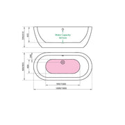 Grange White Bath 1800 x 855mm - view 2
