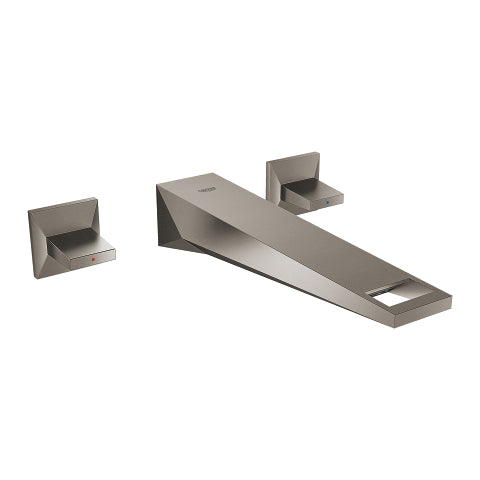 Grohe Allure Brilliant wall-mounted three-hole basin mixer L-Size 20348AL0 in Brushed Hard Graphite