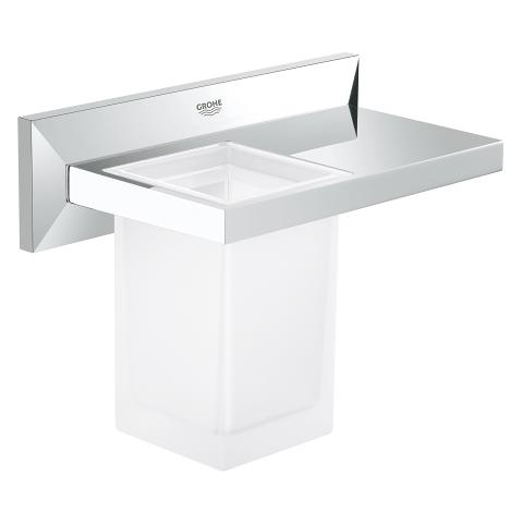 Grohe Allure Brilliant tumbler with shelf 40503000 in StarLight Chrome