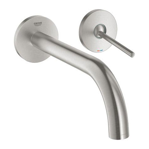 Grohe Atrio New two-hole wall-mounted basin mixer trim set L-Size 19918DC3 in SuperSteel