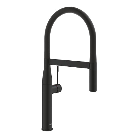 Grohe Essence kitchen sink mixer professional spray medium spout 30503KF0 in Phantom Black