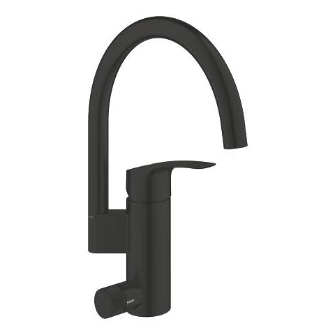 Grohe Eurosmart kitchen sink mixer high C-spout 317862431 in Matt Black