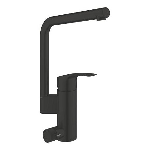 Grohe Eurosmart kitchen sink mixer high L-spout 317872431 in Matt Black