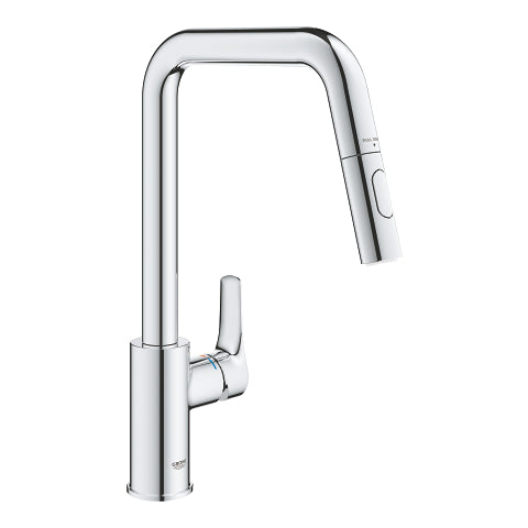 Grohe Eurosmart kitchen sink mixer U-spout dual spray 30619000 in StarLight Chrome