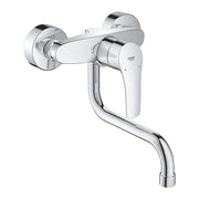 Grohe Eurosmart wall-mounted kitchen sink mixer 217mm spout 31391003 in StarLight Chrome