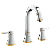 Grohe Grandera three-hole basin mixer high spout 20389IG0 in Chrome/Gold