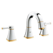 Grohe Grandera three-hole basin mixer low spout 20417IG0 in Chrome/Gold