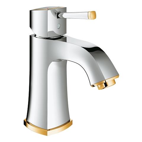 Grohe Grandera M-Size smooth body basin mixer 23310IG0 in Chrome/Gold