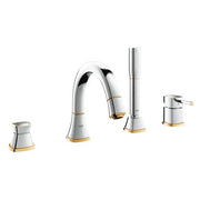 Grohe Grandera four-hole bath trim set 19936IG0 in Chrome/Gold