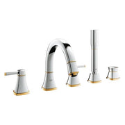 Grohe Grandera five-hole bath trim set 19919IG0 in Chrome/Gold