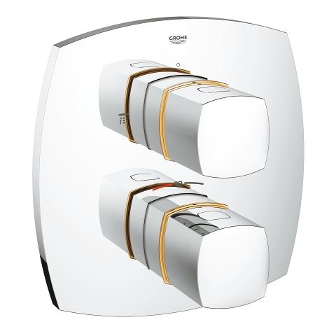 Grohe Grandera thermostatic bath trim set for Rapido 19948IG0 in Chrome/Gold