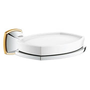 Grohe Grandera soap dish with holder 40628IG0 in Chrome/Gold
