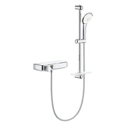 Grohe Grohtherm SmartControl exposed thermostatic shower mixer with 600mm rail 34720000 in StarLight Chrome