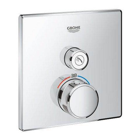 Grohe Grohtherm SmartControl square thermostatic trim set 1 control 29123000 in StarLight Chrome