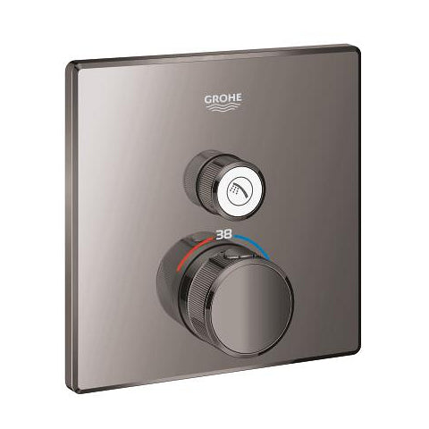 Grohe Grohtherm SmartControl square thermostatic trim set 1 control 29123A00 in Hard Graphite