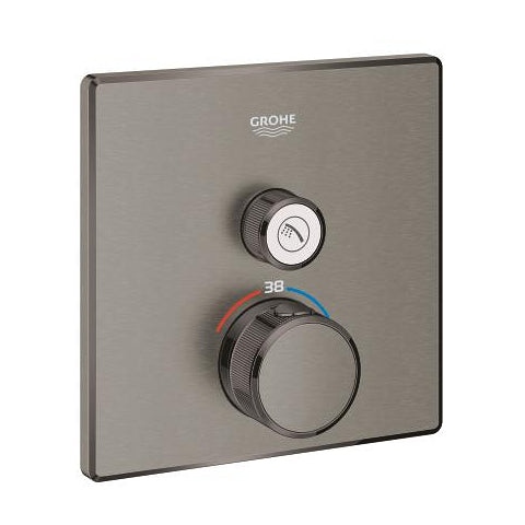 Grohe Grohtherm SmartControl square thermostatic trim set 1 control 29123AL0 in Brushed Hard Graphite