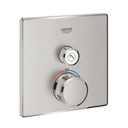 Grohe Grohtherm SmartControl square thermostatic trim set 1 control 29123DC0 in SuperSteel