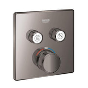Grohe Grohtherm SmartControl square thermostatic trim set 2 controls 29124A00 in Hard Graphite