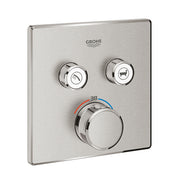Grohe Grohtherm SmartControl square thermostatic trim set 2 controls 29124DC0 in SuperSteel