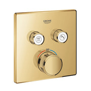 Grohe Grohtherm SmartControl square thermostatic trim set 2 controls 29124GL0 in Cool Sunrise