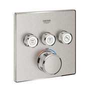 Grohe Grohtherm SmartControl square thermostatic trim set 3 controls 29126DC0 in SuperSteel